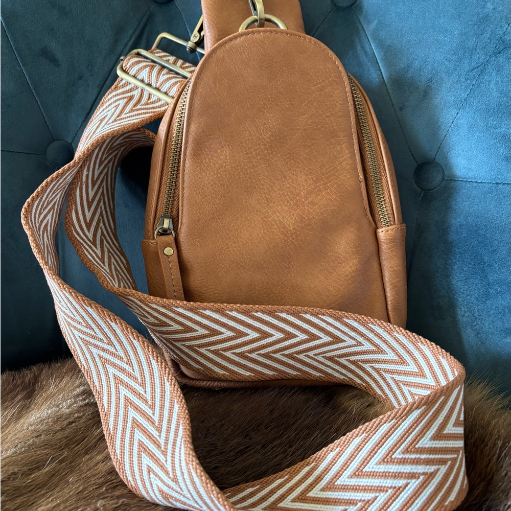 Tan Leather Crossbody Bag